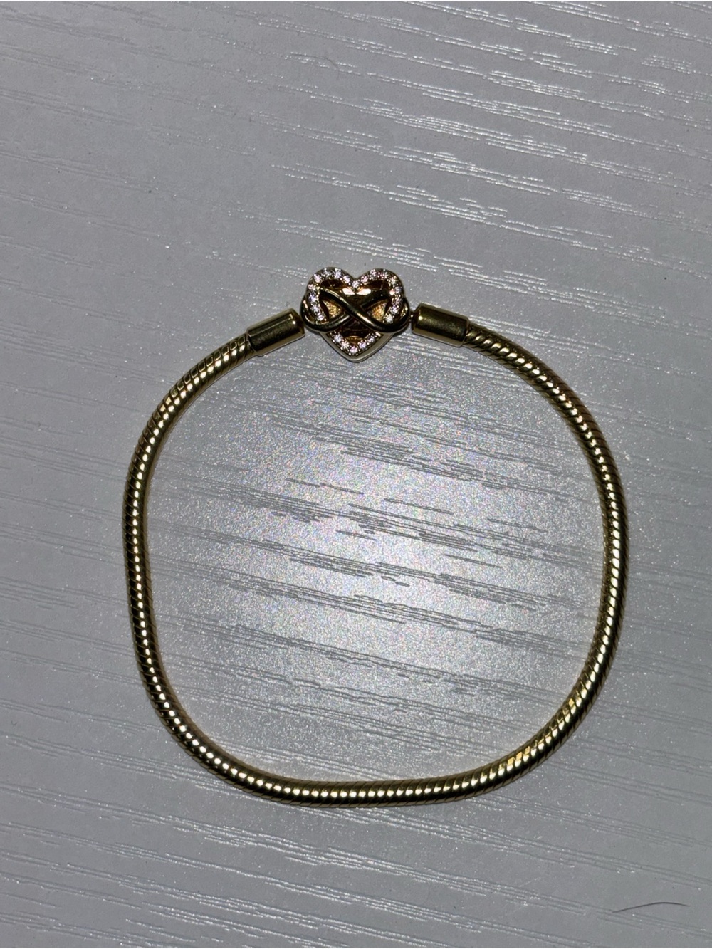 Pandora Gold Heart Infinity Pavé Charm Bracelet
